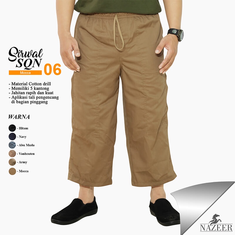 Celana Sirwal Qurta SQN Pria Dewasa Muslim Murah Bahan Cotton Drill Original/ CELANA SIRWAL QURTA