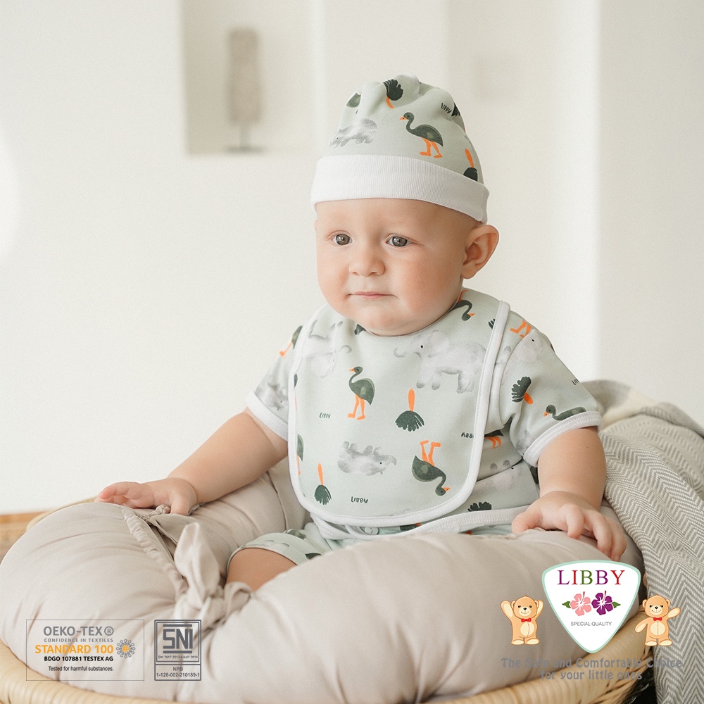 Slaber Libby Bahan Spesial Cotton Rib/Celemek makan bayi/libby baby Tree House