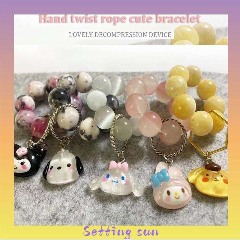 Gelang Sanrio Manik-manik Kartun Lucu Korea Gaya Akseoris Fashion TN