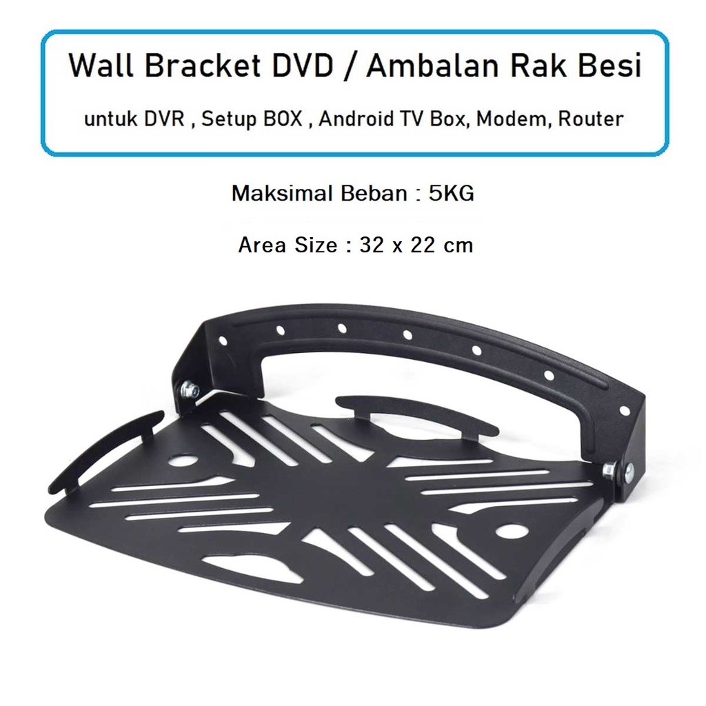 Ambalan Rak Besi Bracket DVD DVR CCTV Rak Dinding Router TV Setup Box