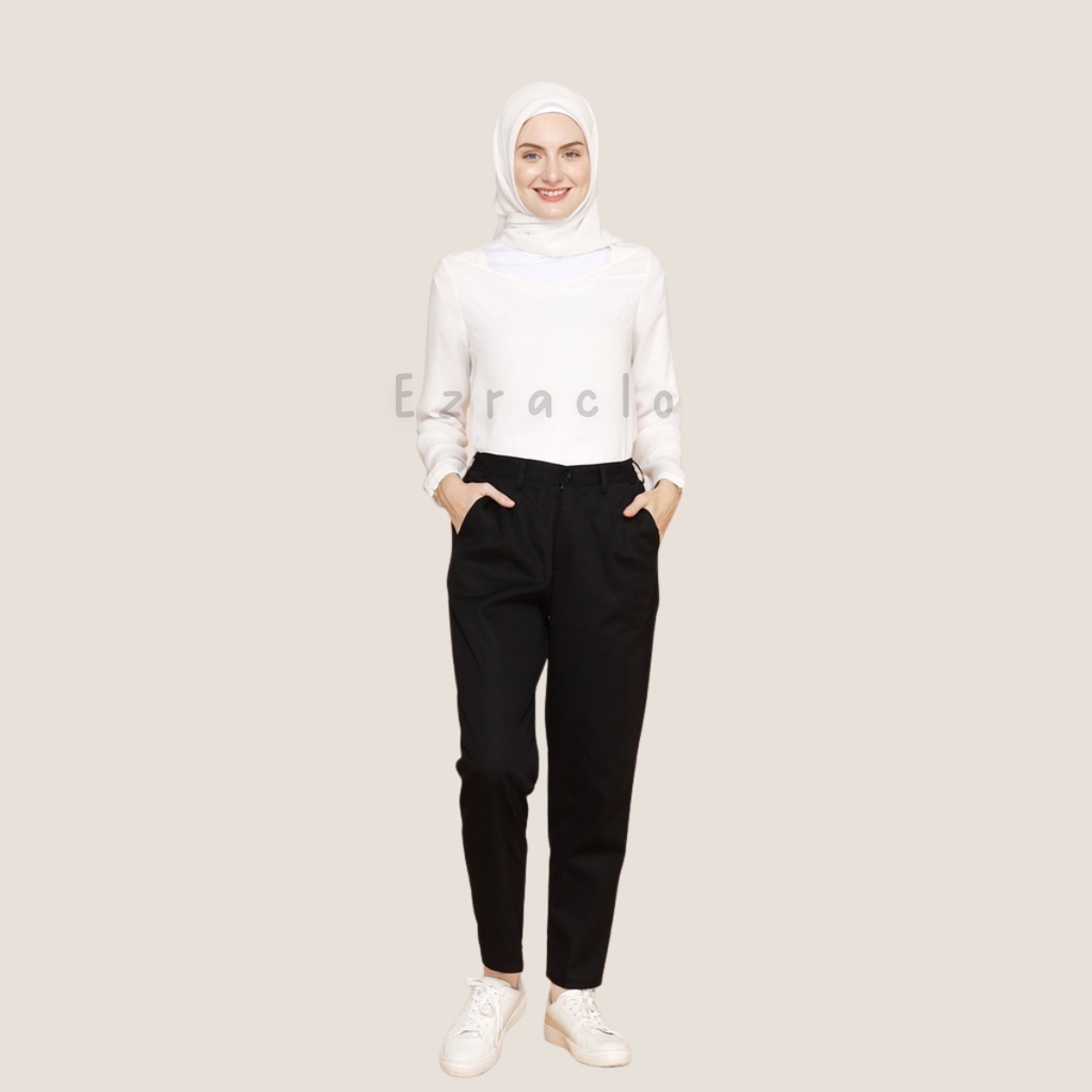 Celana baggy pants wanita jumbo warna hitam