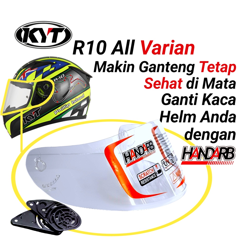 Kaca Helm Flat visor KYT R10 HANDARB