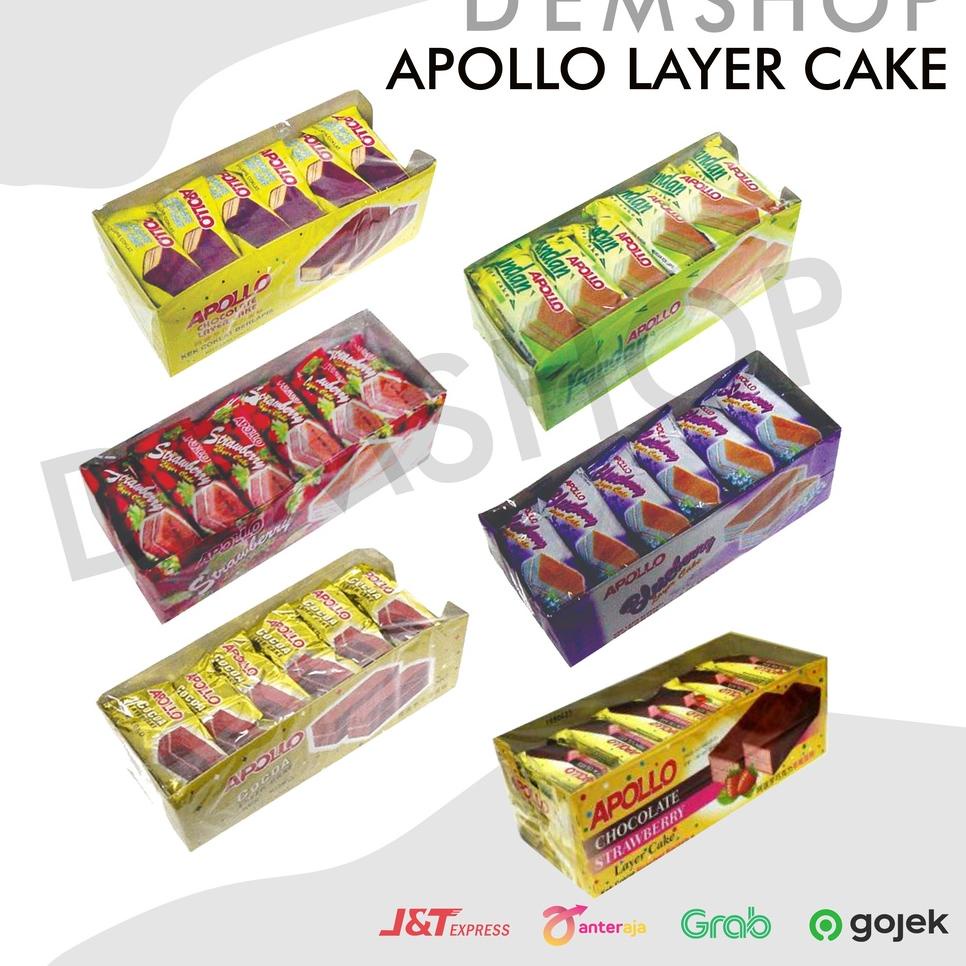 

♨ APOLLO LAYER CAKE 24 pcs - Pandan Cokelat Chocolate Strawberry Blueberry び