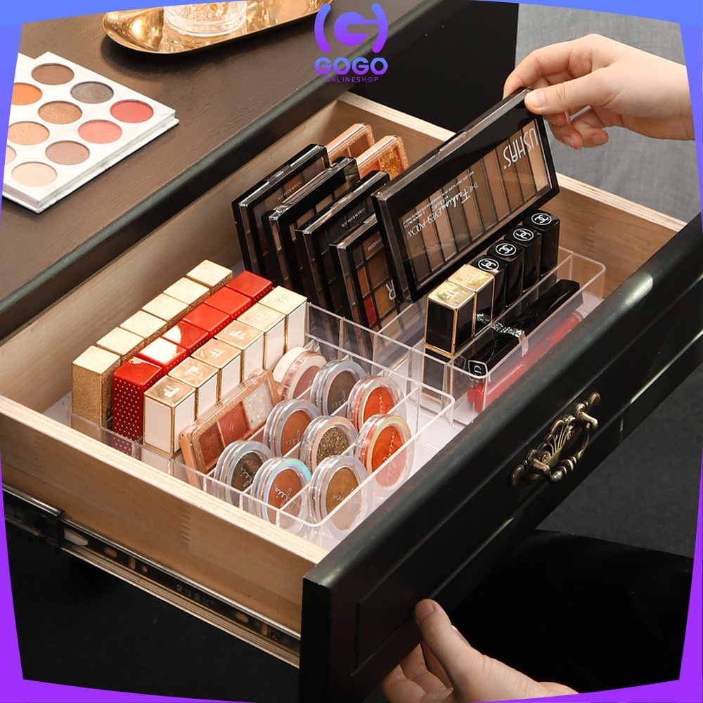 GOGO-K41 K44 Rak Akrilik Kosmetik 7 Grid Cosmetic Organizer / Tempat Penyimpanan Make Up Kosmetik