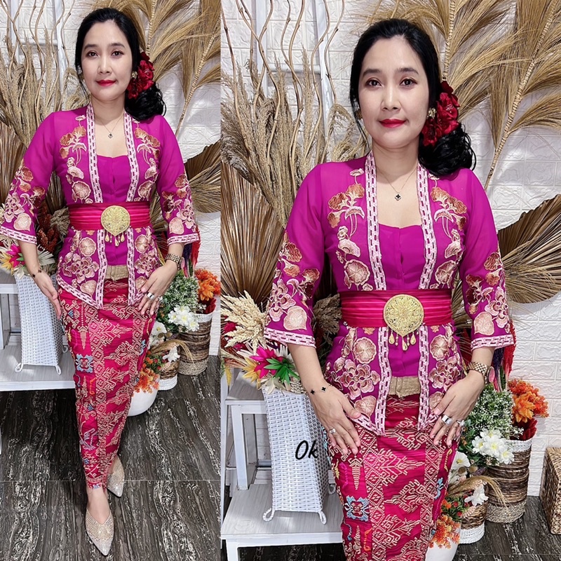 kebaya jadi bordir motif versace