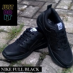 [PROMO] sepatu sekolah hitam polos sneakers pria wanita full black terbaru seragam olahraga lari