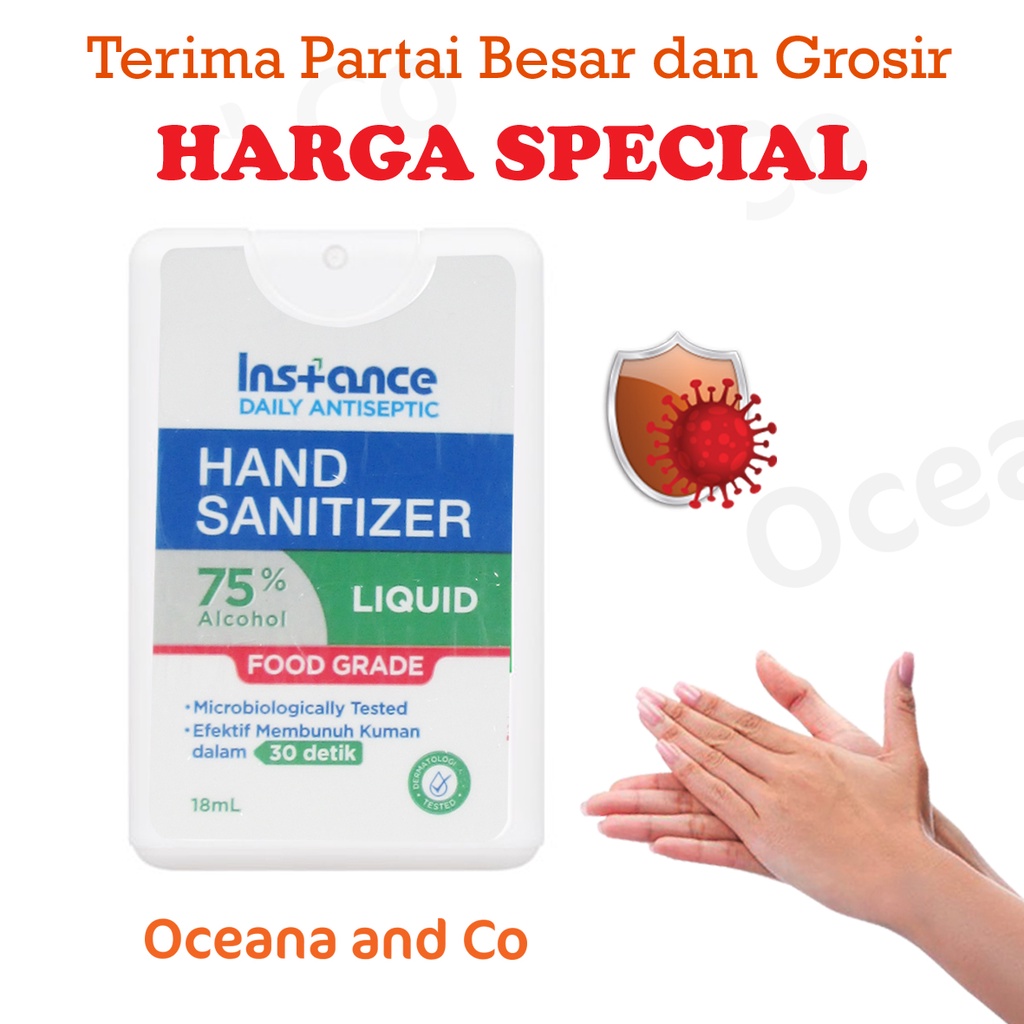 Instance Handsanitizer pocket spray 18ml 1 dus isi 72pcs