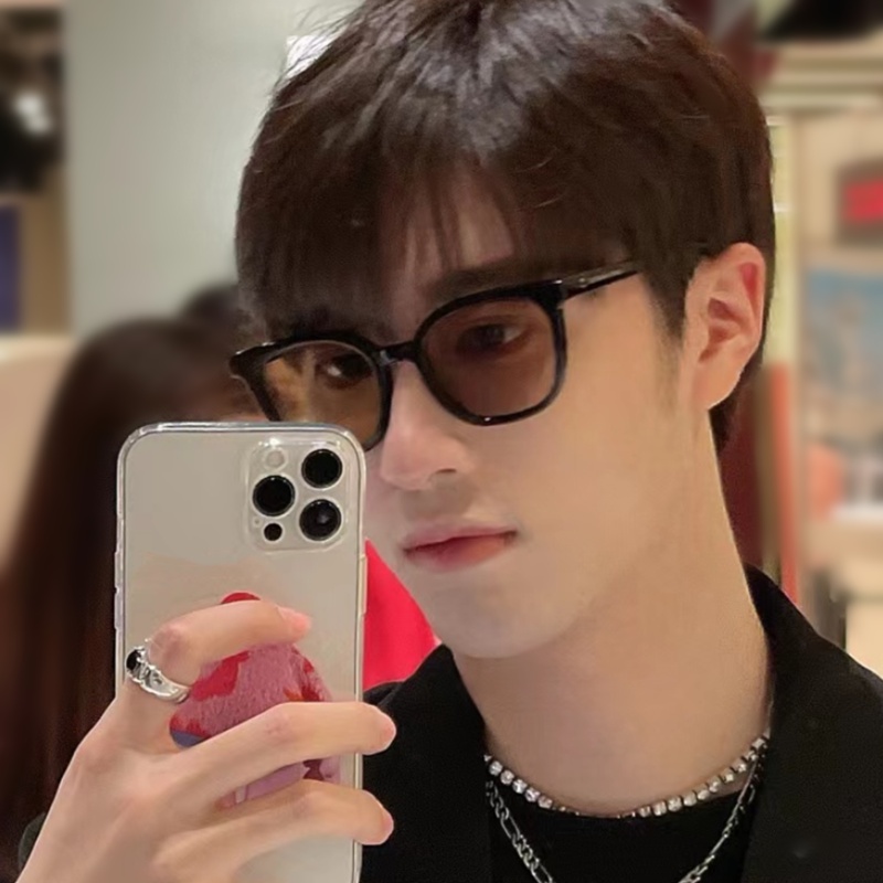 Papaozhu Chic Tomy Hitam Square Frame Sunglasses Untuk Pria Wanita Oversized Driving Eyeglasses Male Shades Aesthetic Glasses Sunnies Eyewear