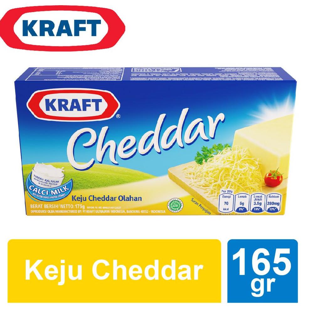 

ㅩ Kraft Keju Cheddar Processed Cheese + Vitamin D 165 gr x 2 pcs ㅍ