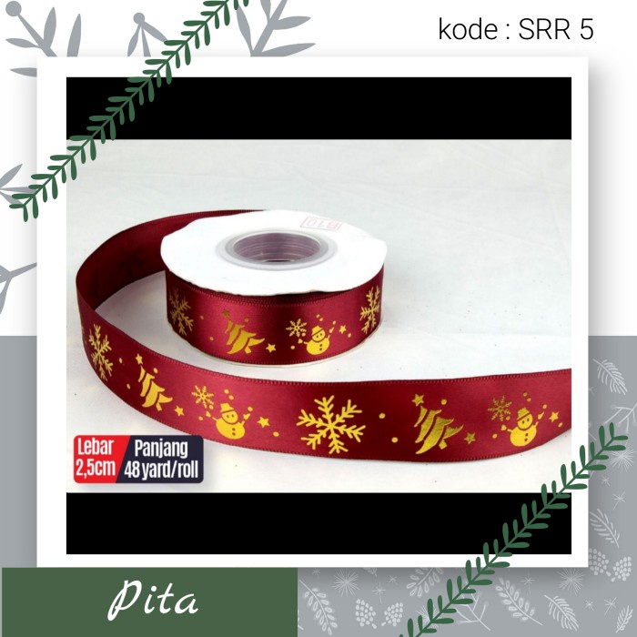 

@#@#@#] Pita Natal Santa Red 5 / Pita Hias / Christmas Ribbon Roll