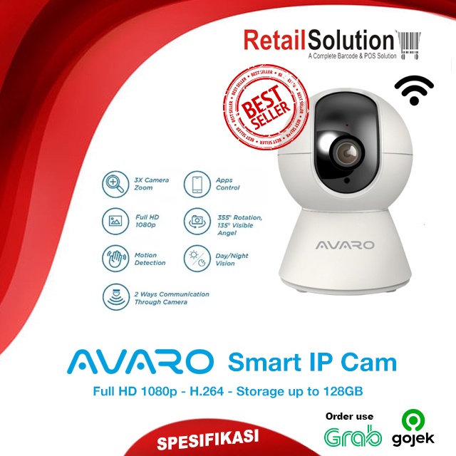 CCTV IPCAM Wireless Live View Android iOS - Avaro Smart IP Cam