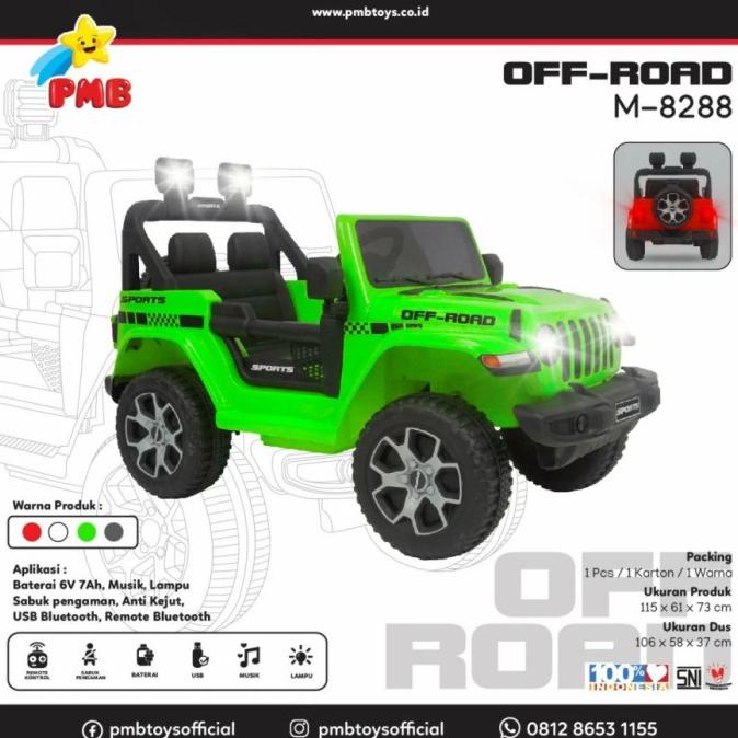 Mainan Mobil Aki Anak Jeep OFF ROAD PMB M 8288 M-8288 M8288 Remote stock ada