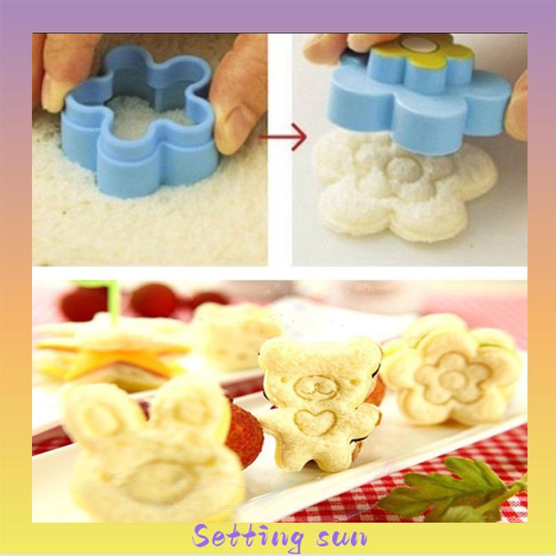 3Pcs/Set Cetakan Roti Biskuit Sandwich Bentuk Kartun Lucu Untuk Anak-Anak TN