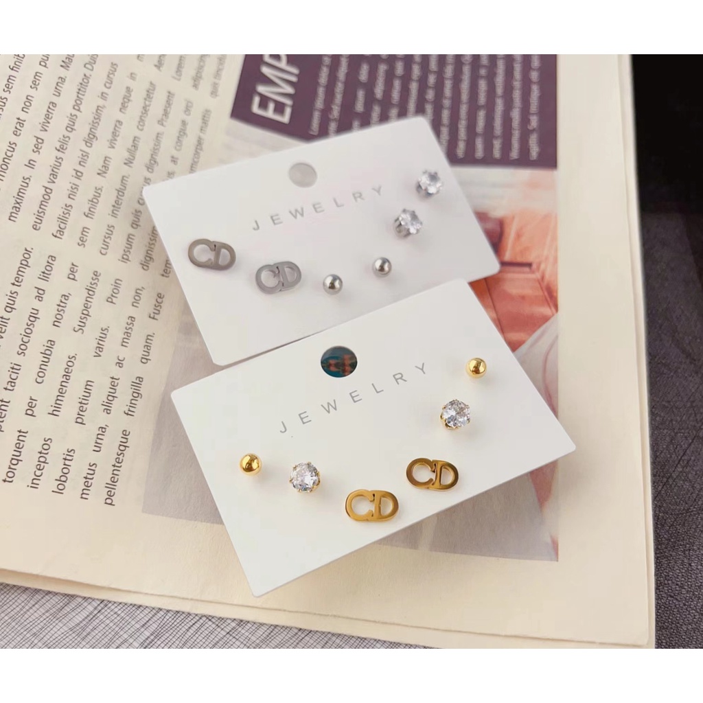 Anting  Titanium Permata Perhiasan Wanita Jewelry  8336/8258/C&amp;D 1574