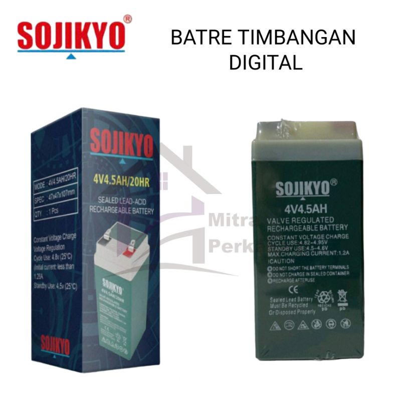 Baterai Timbangan Digital Sojikyo 4V4 5AH/ Aki Batre Timbangan 4V