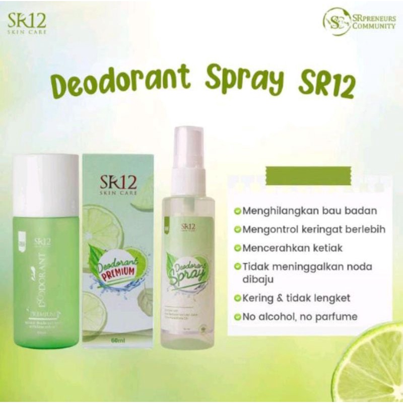 Jual DEO SPRAY SR12, tanpa bau badan, deodorant ampuh solusi bau