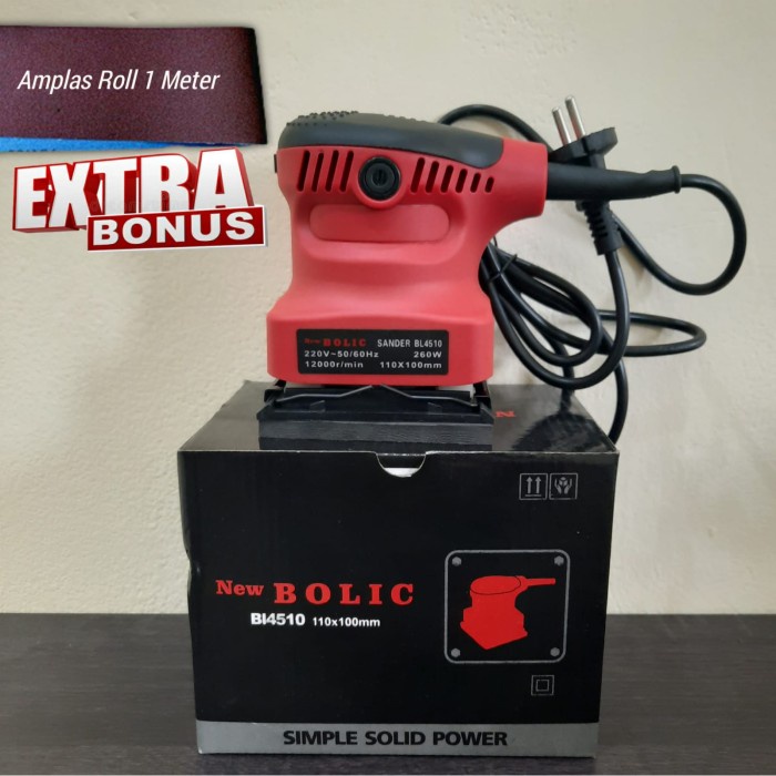 Amplas Mesin Sander Bolic Bl4510 (Persegi) Mesin Amplas Tangan+ Amplas Roll M