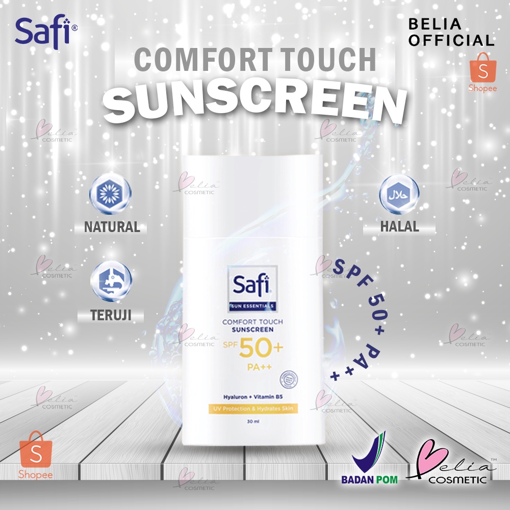 ❤ BELIA ❤ SAFI Sun Essential Comfort Touch Sunscreen SPF 50+ PA++ 30ml | Sunscreen Wajah | Perlindungan Optimal SPF 50+ PA++ | BPOM