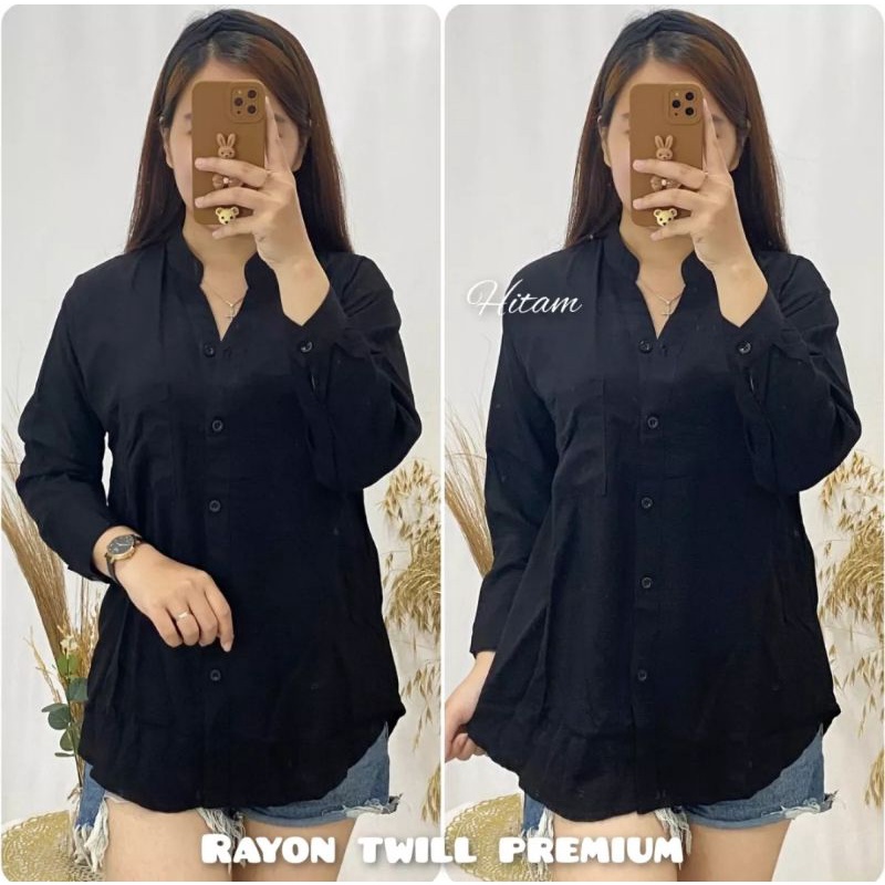 KEMEJA WANITA RAYON TWILL PREMIUM