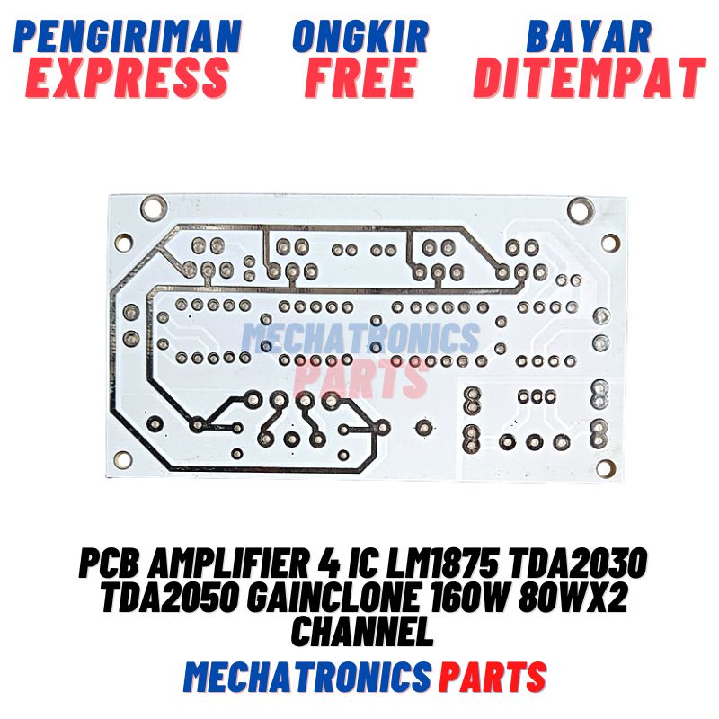 PCB Amplifier 4 IC LM1875 TDA2030 TDA2050 GainClone 160W 80Wx2 Channel Double Layer 80W 2 Channel