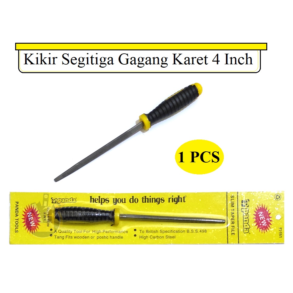 Kikir Gagang Karet 4 inch 4&quot; / Kikir Gergaji / Kikir Segitiga 4 Inch Kikir Gergaji Segitiga 4&quot; Gagang KARET Handle Panda