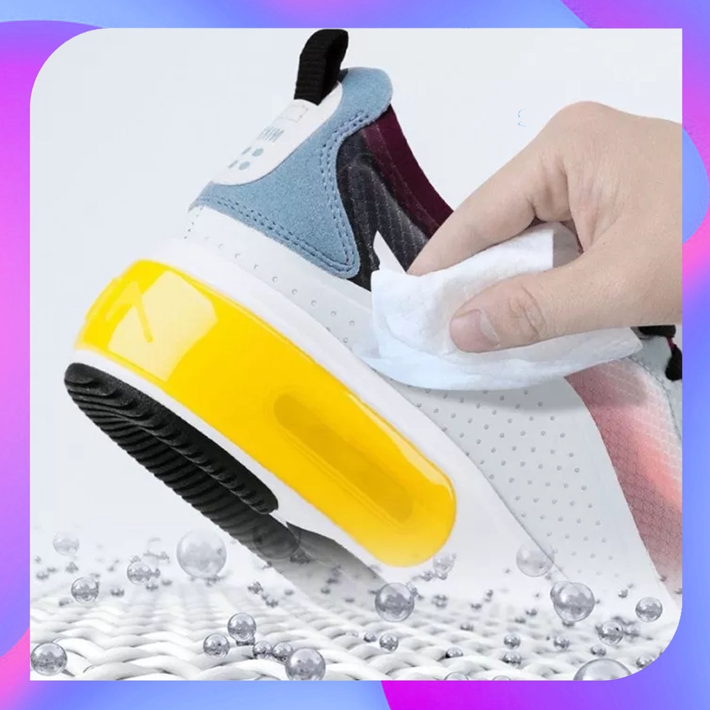 SHOE WET TISSUE INSTANT /TISU BASAH  PEMBERSIH SEPATU PRAKTIS DAN MUDAH