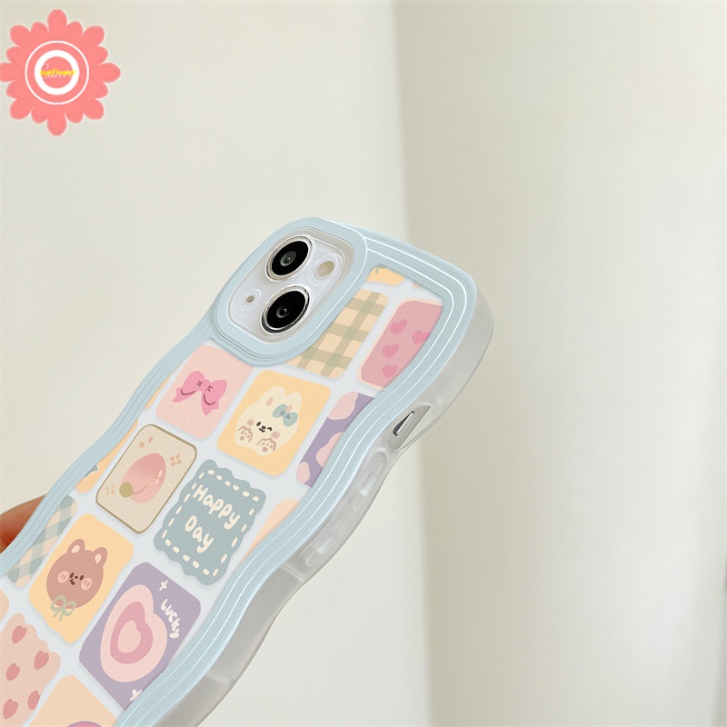 Case Kartun Redmi Note11 11S 9s 9pro 9 10 10s 10pro Max 9 8 Redmi 12C 10C 9A 10 9 9T 9C NFC Mi 11T Pro POCO X3 Pro M3 Ilustrasi Kisi Pelangi Beruang Lucu Lembut TPU Penutup Belakang