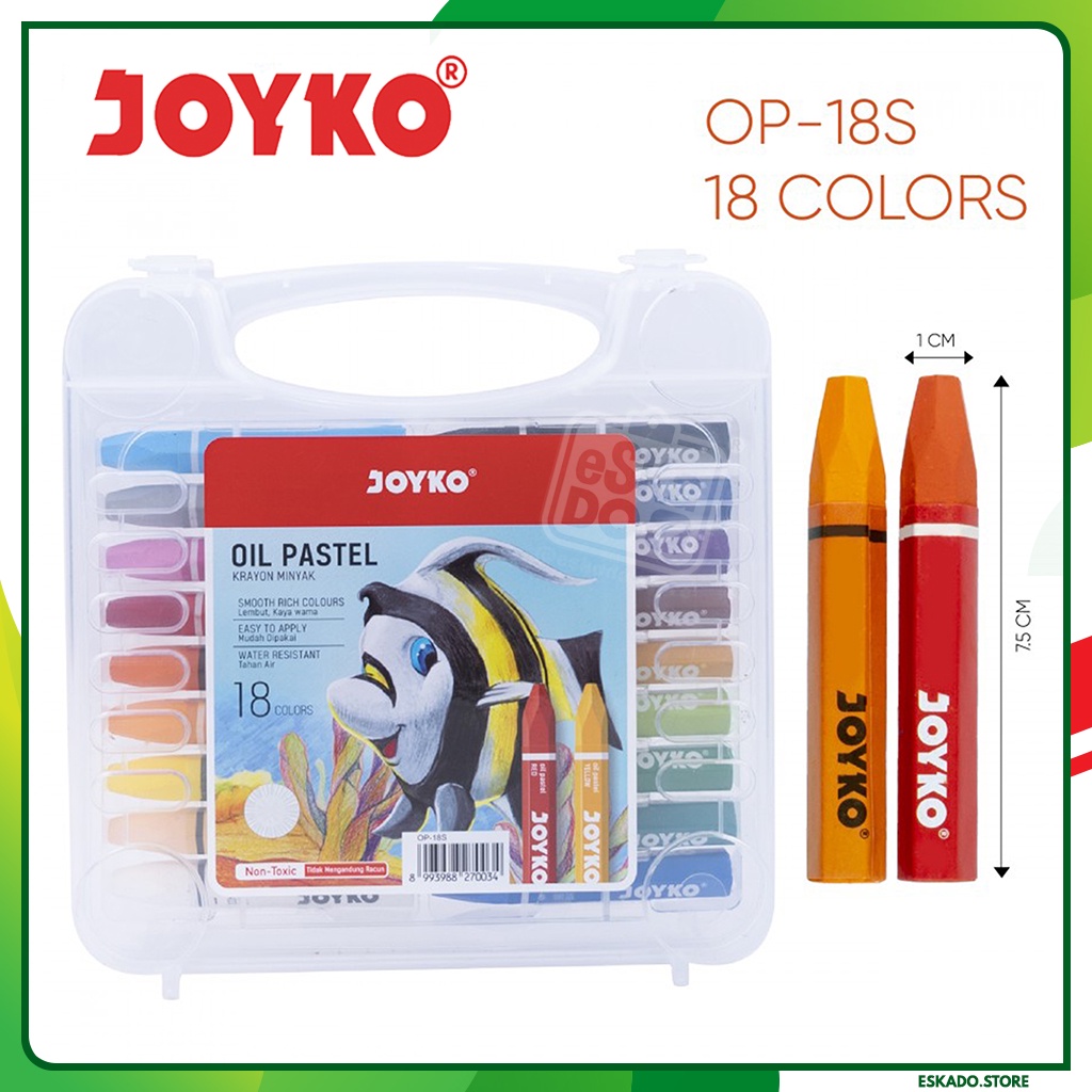 Crayon Titi / Joyko 18 warna / Krayon Minyak / Oil Pastel OP-18S