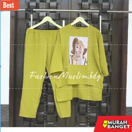 baju setelan wanita kekinian 2022 SETELAN VIRAL WANITA OVERSIZE // MOTIF TOPI HIJAB // BAJU KAOS VIR
