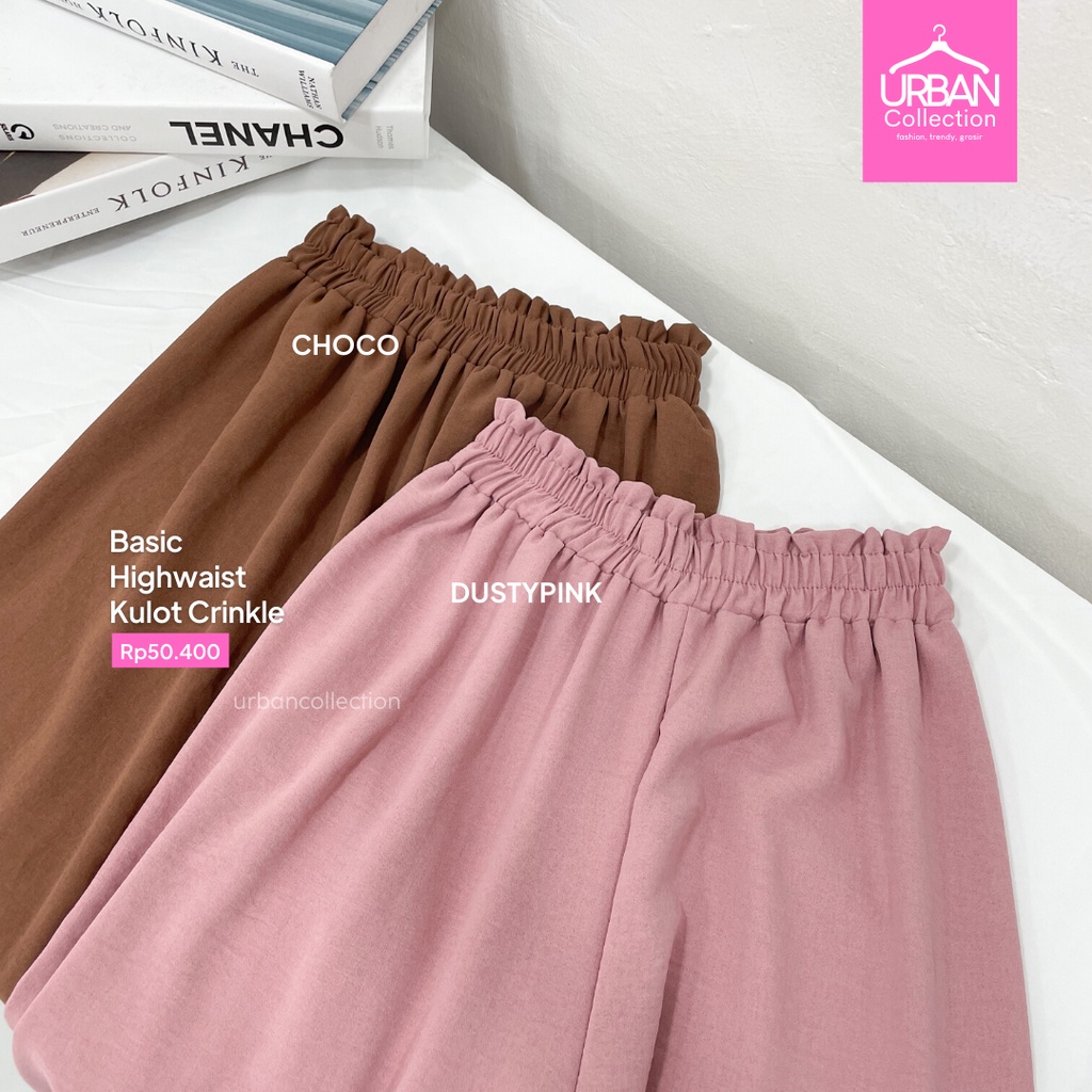 Kulot Crinkle Premium - Pinggang HIGHWAIST - Kulot Wanita Bawahan