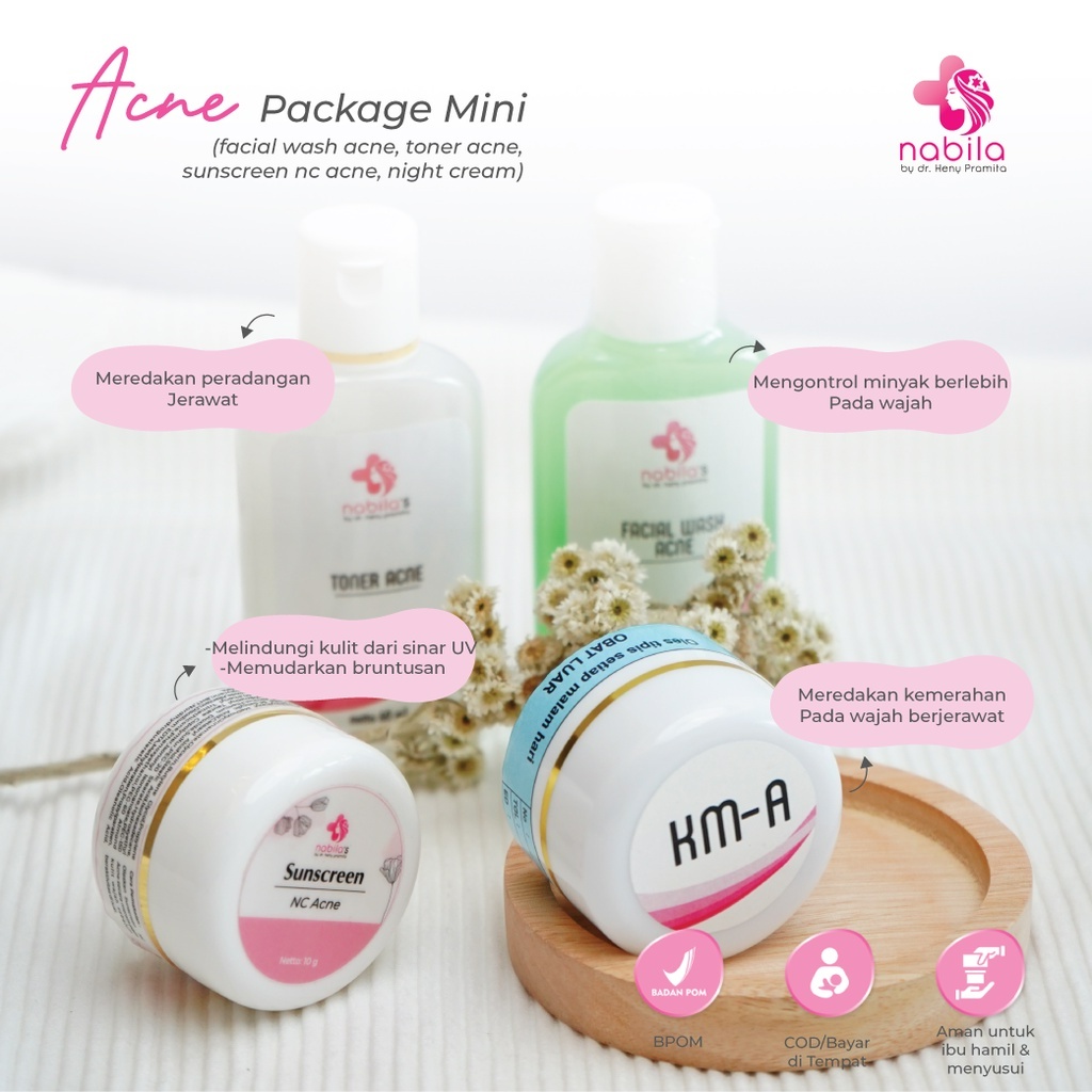 PAKET HEMAT ACNE SERIES | PAKET JERAWAT DAN BRUNTUS | NABILA | NABILA SKINCARE | NABILASKINCARE