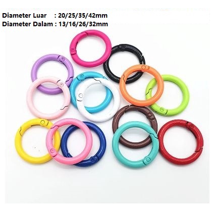 Ring Besi Buka Tutup Warna-Warni  20mm - 25mm Harga/10Pc
