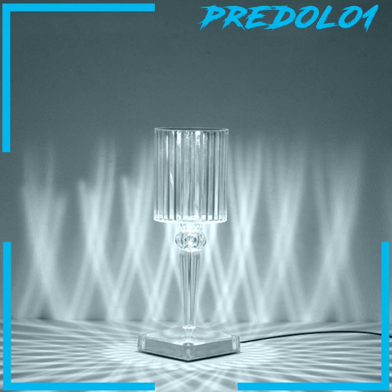 Predolo1 Lampu Meja Led USB Bentuk Bola Kristal Untuk Samping Tempat Tidur / Kantor
