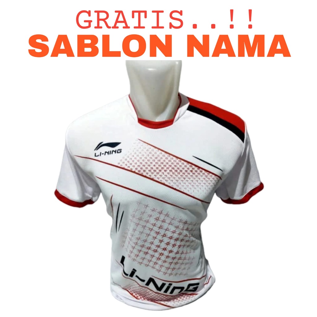 ( FREE SABLON NAMA ) Baju olahraga badminton bulutangkis bola futsal volly baju atasan dewasa motif terbaru