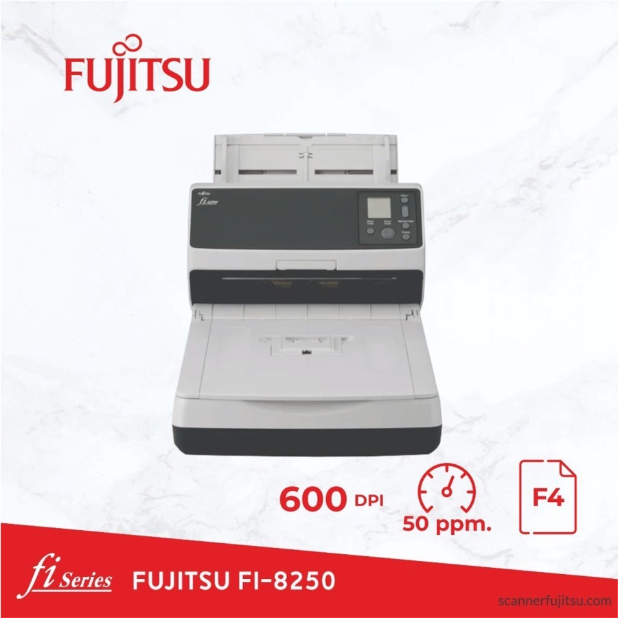 Scanner A3 Fujitsu Fi-8250 ADF + Flatbed - Fi8250 Garansi Resmi - 50ppm