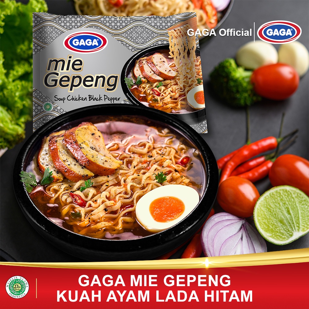 

Gaga Mie Gepeng Soup Chiken Black Papper 67gr /MI KUAH AYAM LADA HITAM