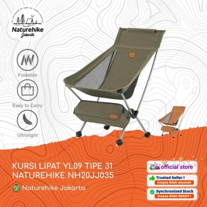 KURSI LIPAT YL09 NATUREHIKE NH20JJ035 TIPE 31 CAMPING PORTABLE OUTDOOR stock ready