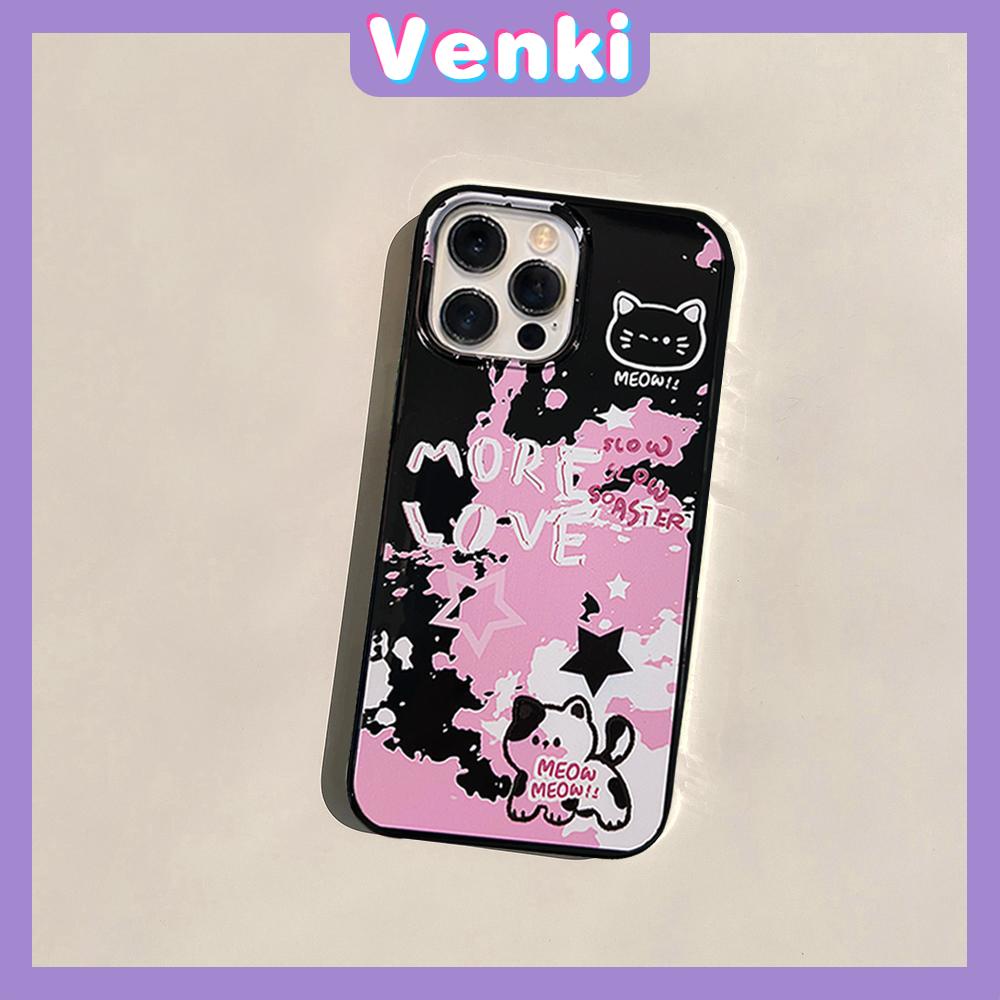 Case iPhone 14 Pro Max TPU Soft Case Pink Splash and Cat Glossy Black Candy Case Camera Protection Shockproof For iPhone 14 13 12 11 Plus Pro Max 7 Plus X XR