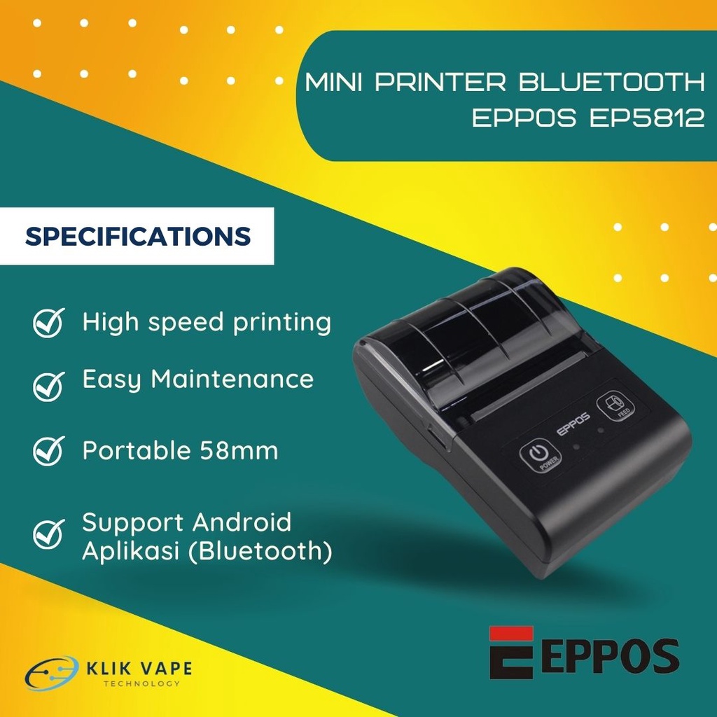 Mini Printer Resi Bluetooth EPPOS EP 5812 support GOBIZ , GOFOOD DLL