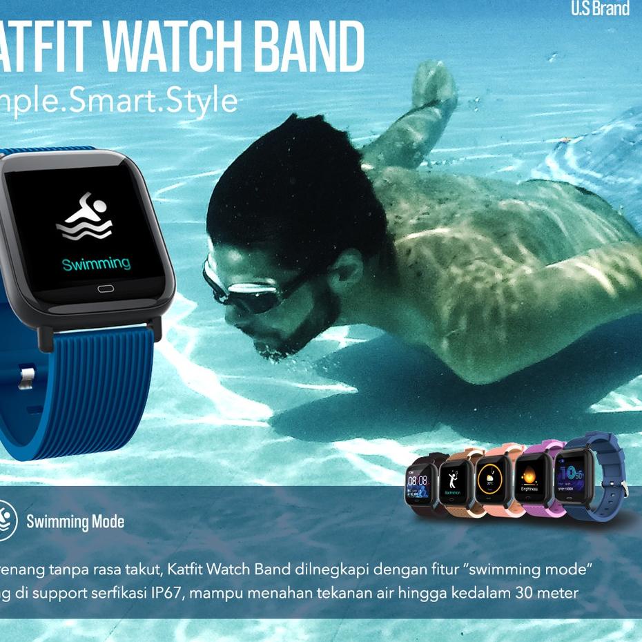 Sale Createkat Smartwatch Smartband SPO2 Katfit Watch Band-Blue
