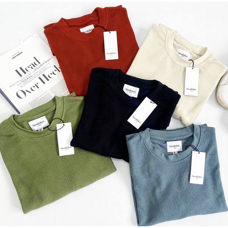 Kaos GF Textured Waffle LS Tees Brandeddtermurah