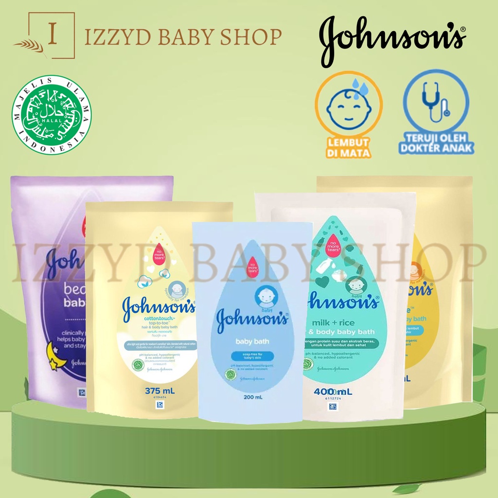 Johnson's sabun bayi shampoo bayi sampo REFILL Top to toe wash, milk rice, bedtime, kids, cotton touch baby bath johnsons jhonson johnson Refill