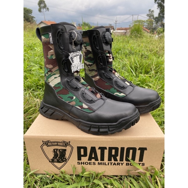 SEPATU PDL NKRI NEW SEPATU LORENG HIJAU NKRI MERK PATRIOT KULIT SAPI