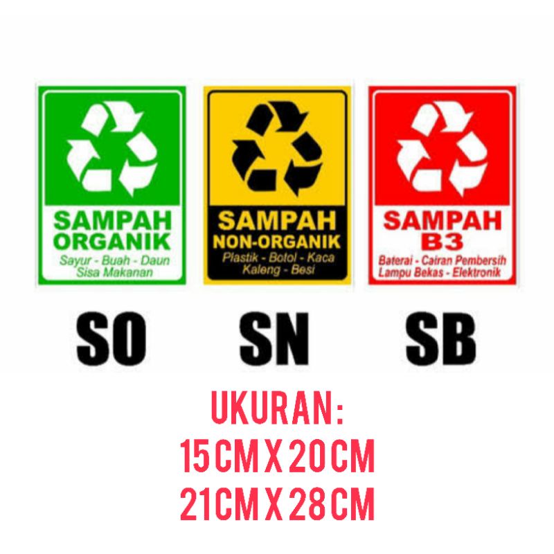 STIKER SAMPAH ORGANIK/NON ORGANIK STIKER SAMPAH