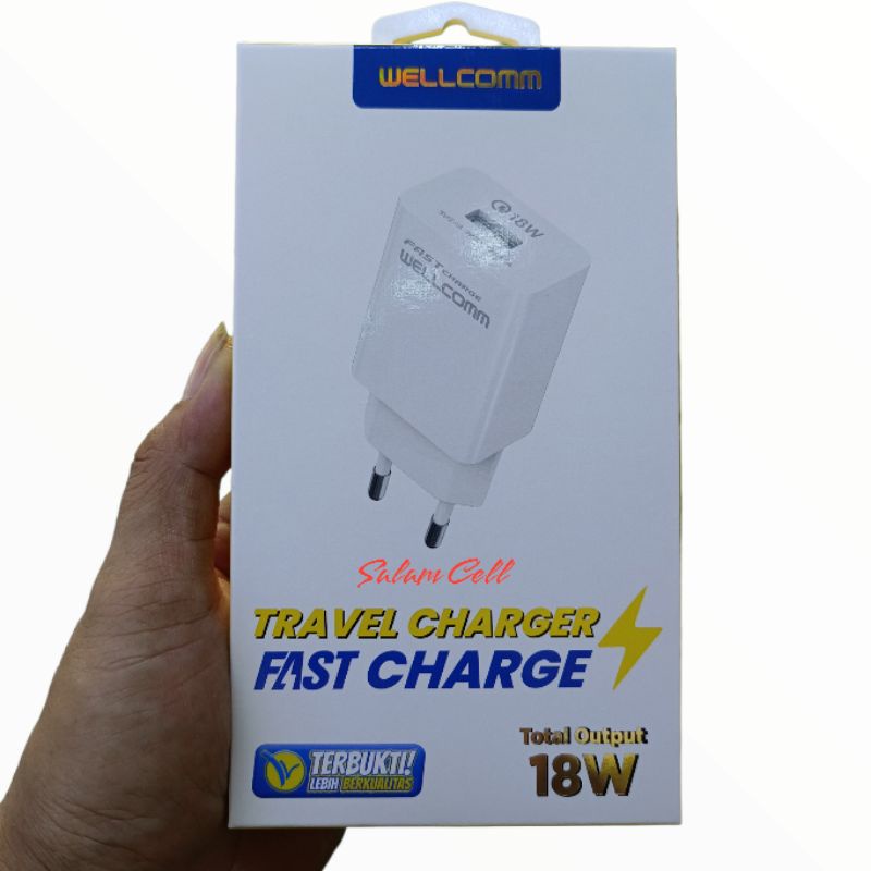 Charger Hp Micro Usb dan Type-C 18W Fast Charge WELLCOMM Original Garansi Resmi