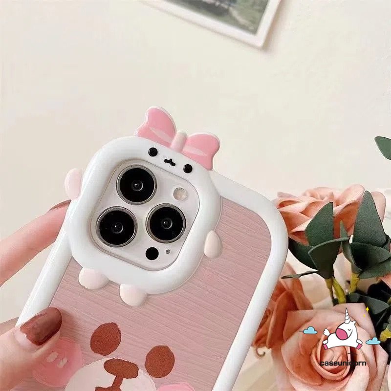 Casing Case Beruang Kartun Lucu Case Realme C15 C33 C25 C25s C12 C31 C21Y 9 8 7 8i 9pro+8pro 5 6i 9i 5 7i C30 C25Y C11 C35 C21 C2 C1 C3 C17 Lovely 3D Bow Little Monster Lens Lembut Sarung Cover Sarung