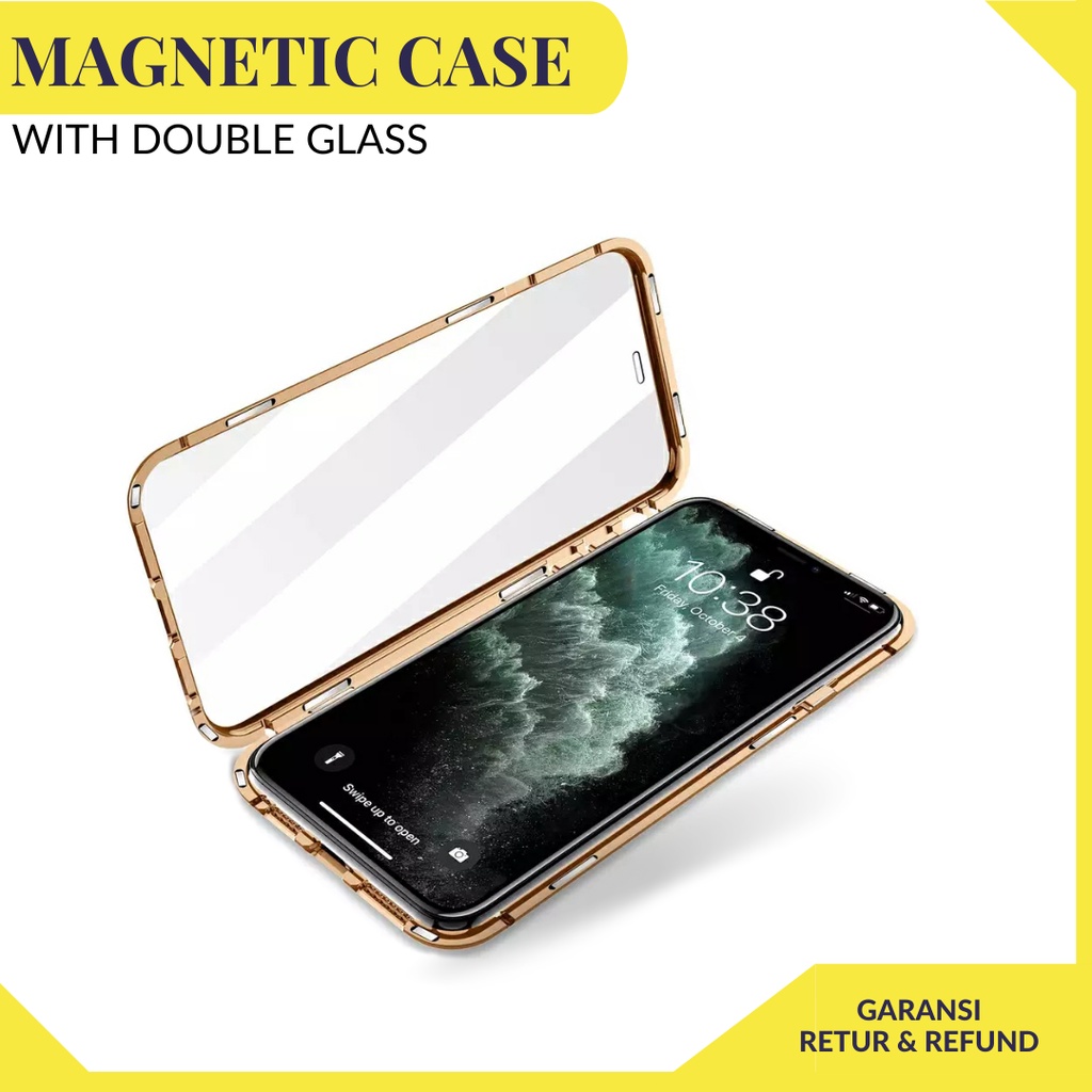 OPPO RENO 8Z 7Z 8 A77S A57 4G 5G MAGNETIC CASE FULL DOUBLE COVER GLASS KACA DEPAN BELAKANG 360 CASIN