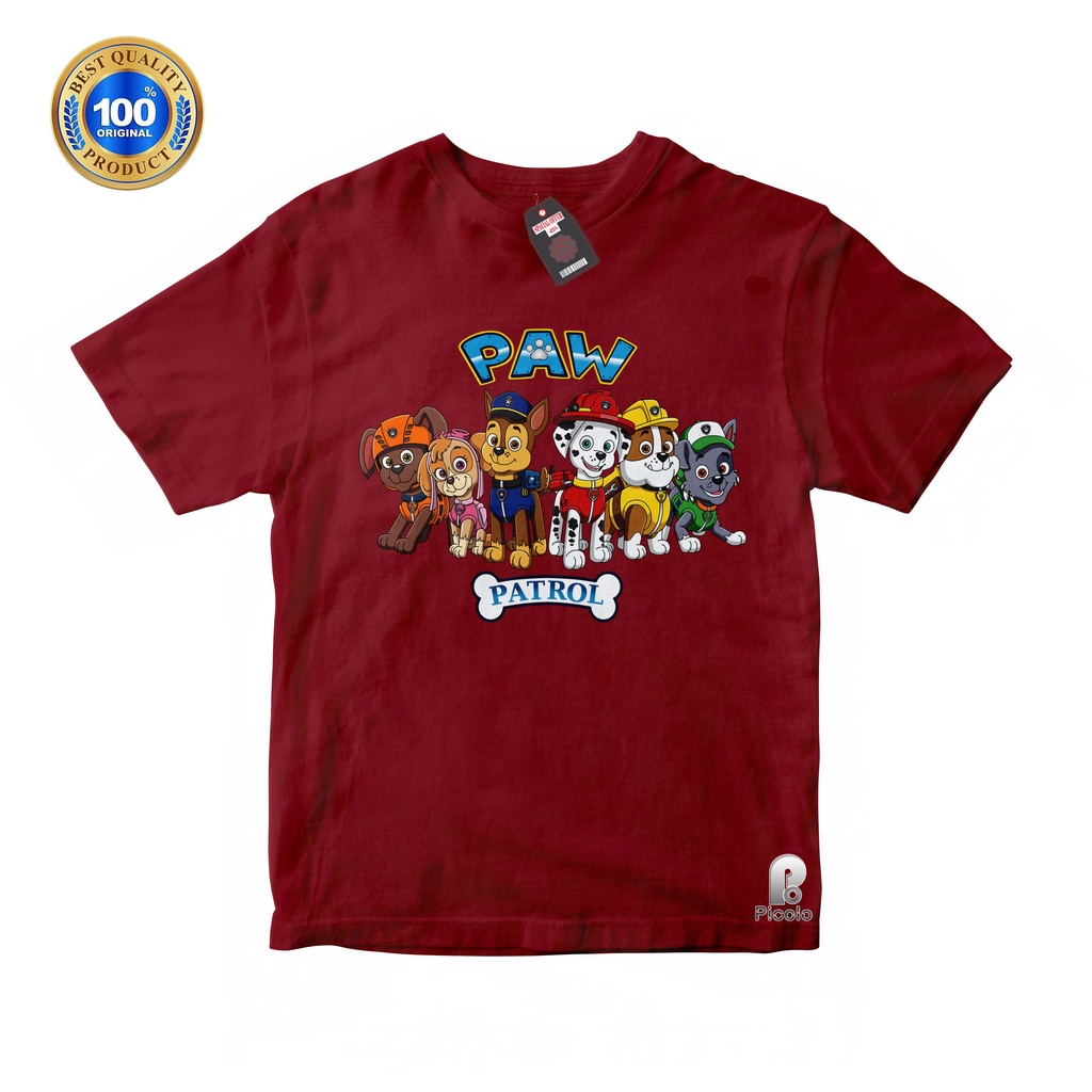 BAJU ANAK KAOS ATASAN ANAK PAW PATROL BAHAN COTTUN (Free Nama)