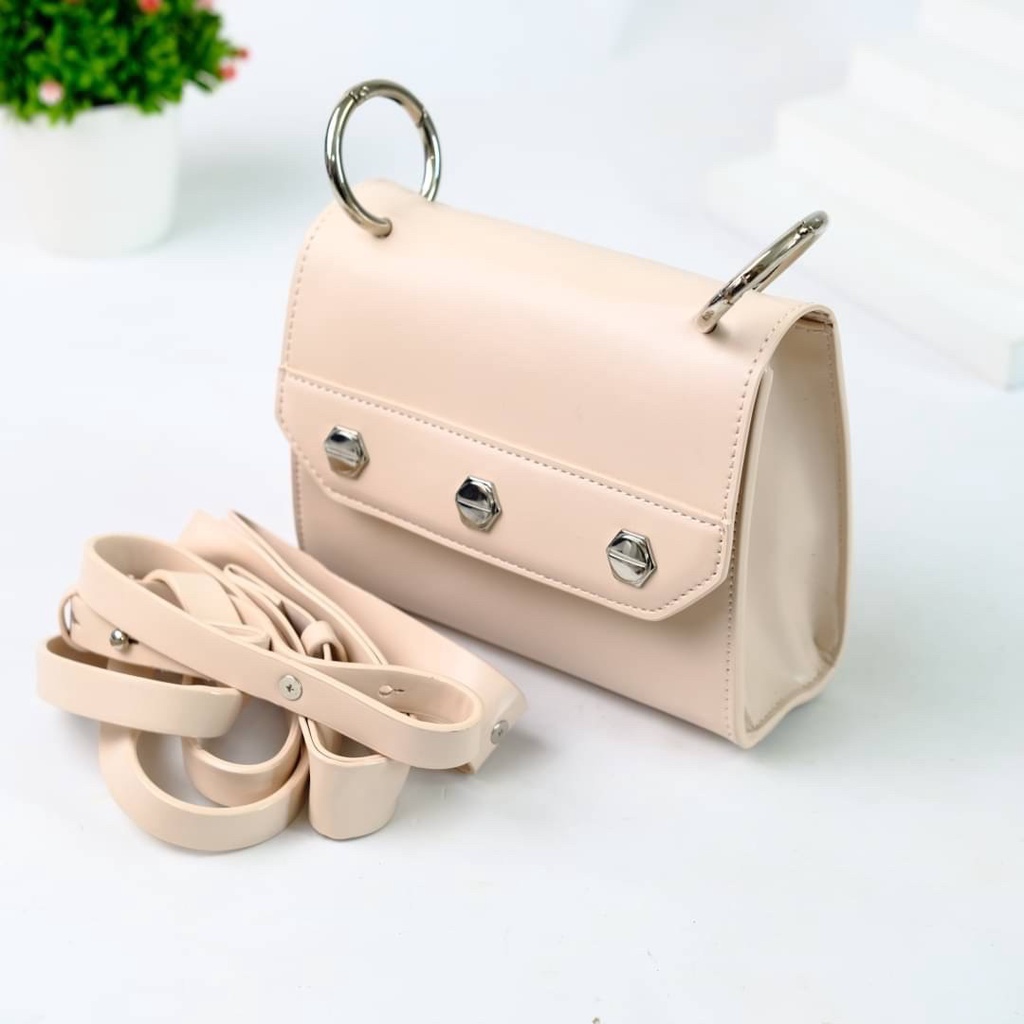 [7.7 Boombastis Sale⚡] - TAS WANITA CK801 CK STUDDED SLING BAG PREMIUM IMPORT