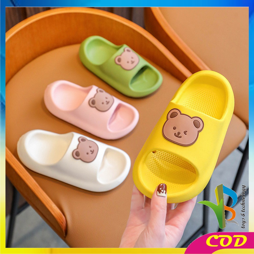 RB-S45 Sandal Anak Perempuan Laki Laki Model Slip On Motif Beruang Anti Slip / Sandals Bear Baby Slippers High Quality Import